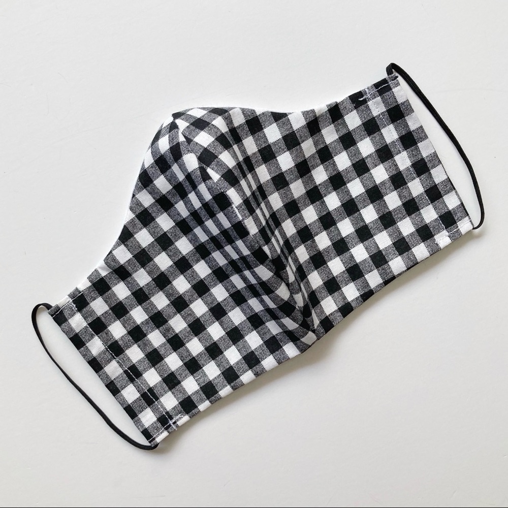 Black & White Buffalo Plaid Face Mask